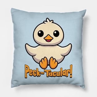 Peck-tacular! Pecktacular Cute Chicken Pun Pillow