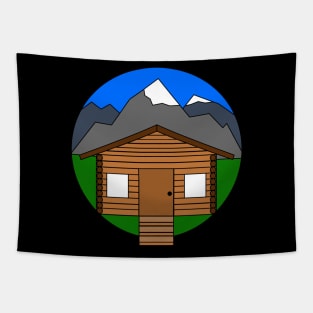 Log Cabin Adventure Design Tapestry