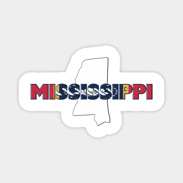 Mississippi Colored State Letters Magnet by m2inspiration