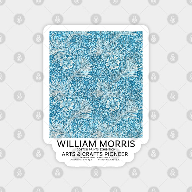 William Morris Textile Design, Exhibition Wall Art, Art Pattern Magnet by VanillaArt