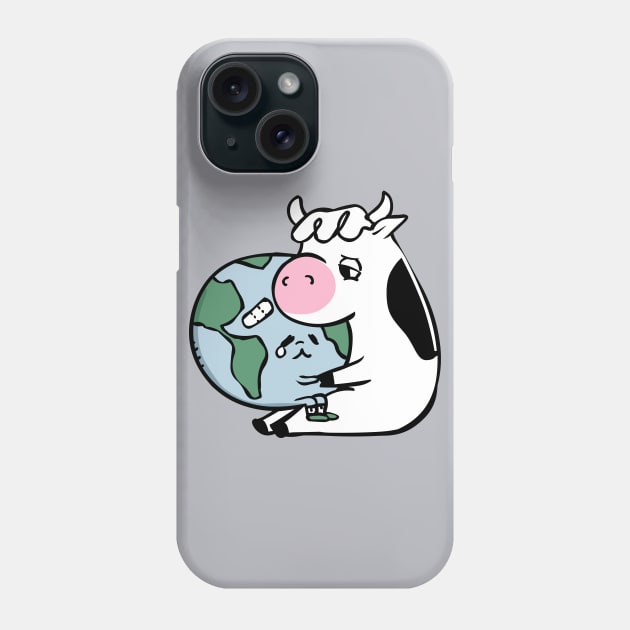 World Hugs Cow Phone Case by huebucket