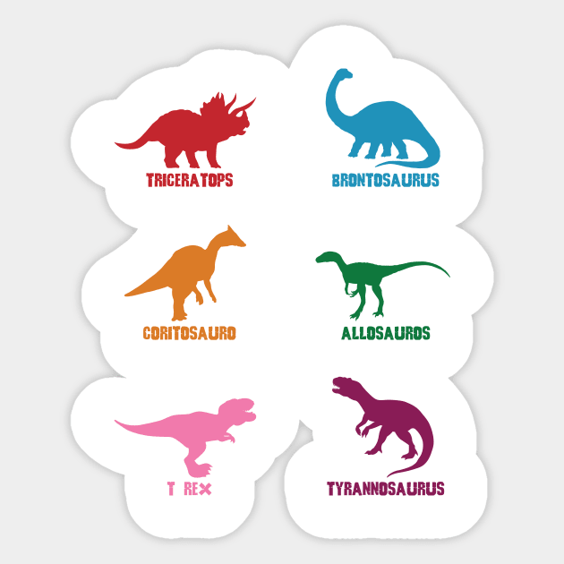 Types Of Dinosaurs - Types Of Dinosaurs - Sticker | TeePublic