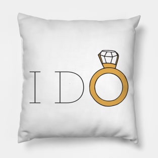 I Do Wedding Ring Sticker Pillow