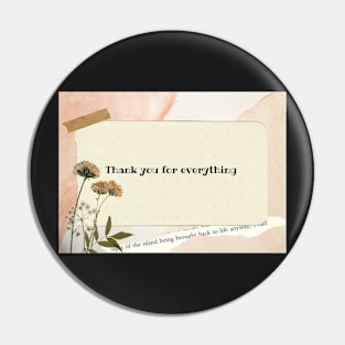 Thank you beige design Pin