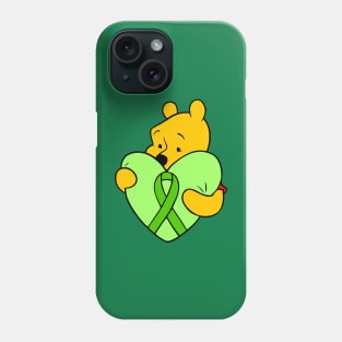 Yellow bear hugging green Awareness ribbon Phone Case