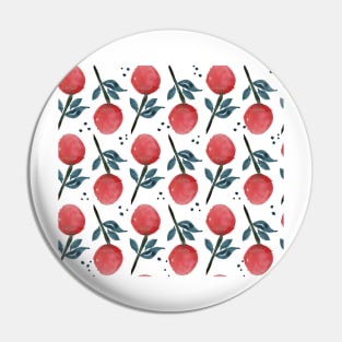 Watercolour stylised  blooms in navy Pin