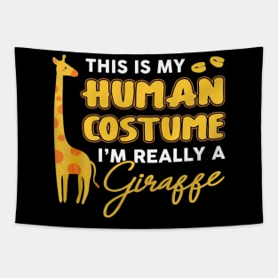 This Is My Human Costume Im Really A Giraffe Halloween Tapestry