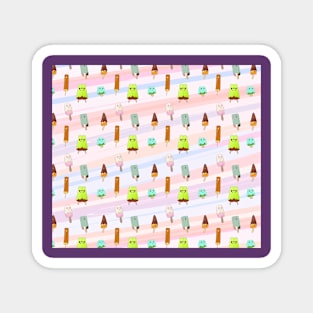 Pastel Goth pattern Ghost ice creams Magnet