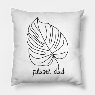 Plant Dad Succulent Cacti Monstera Leaf Modern Minimalistic Pillow