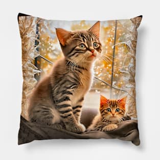 Cute Funny Kittens Beautiful Cats Pillow