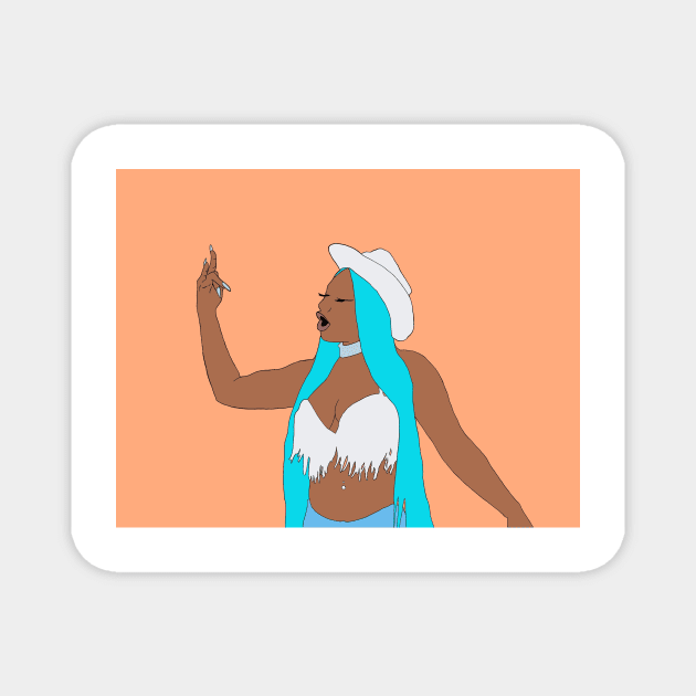 Megan Thee Stallion Fan Art Magnet by tayelectronica