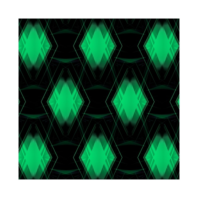 overlapping green diamond shape repeating on black background by mister-john