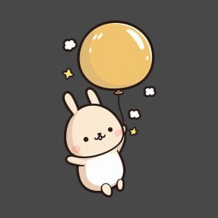 Adorable Bunny with a balloon - Cute Easter Bunny T-Shirt