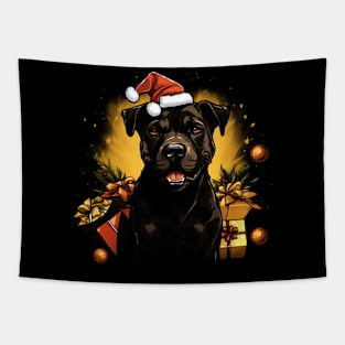 Christmas pitbull Tapestry