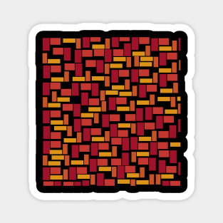 PATTERN OF YELLOW AND ORANGE RED RECTANGLES AND SQUARES Magnet