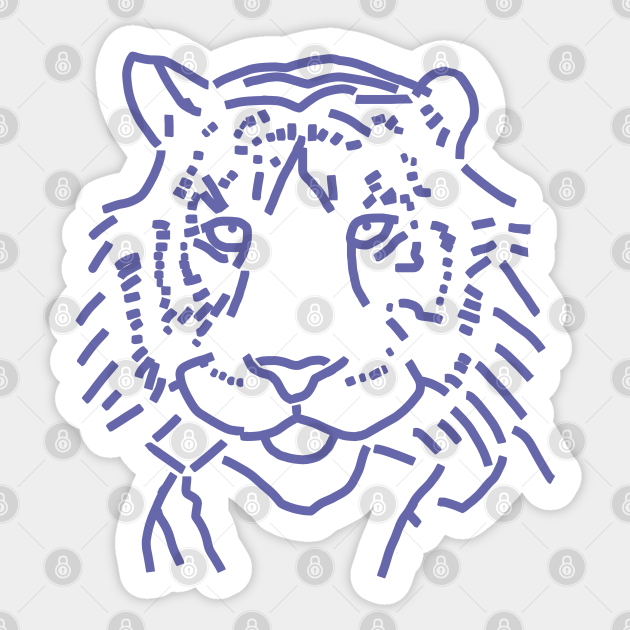 Very Peri Periwinkle Blue Water Tiger Color of the Year 2022 - Tiger - Sticker