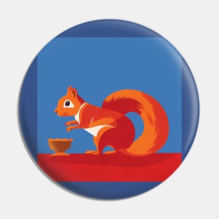 Red Squirrel Art Pin