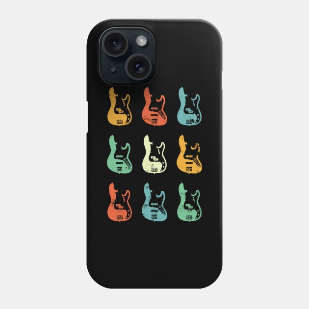 Bass Guitar Bodies Retro Theme Phone Case by nightsworthy