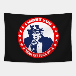 I Want You To Man Up - Uncle Sam Tapestry