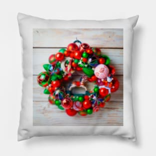 Rocking Horse Christmas Wreath Pillow