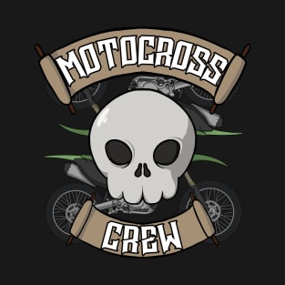 Motocross crew Jolly Roger pirate flag T-Shirt