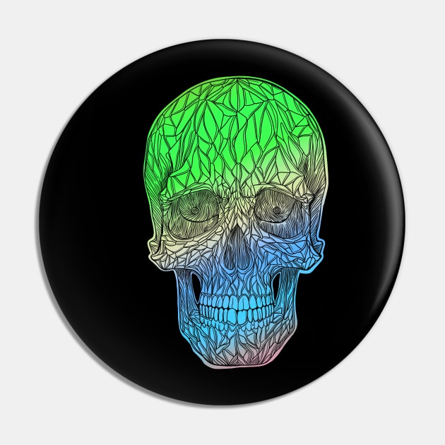 Stained glass skull - green as blue fade version Pin by DaveDanchuk
