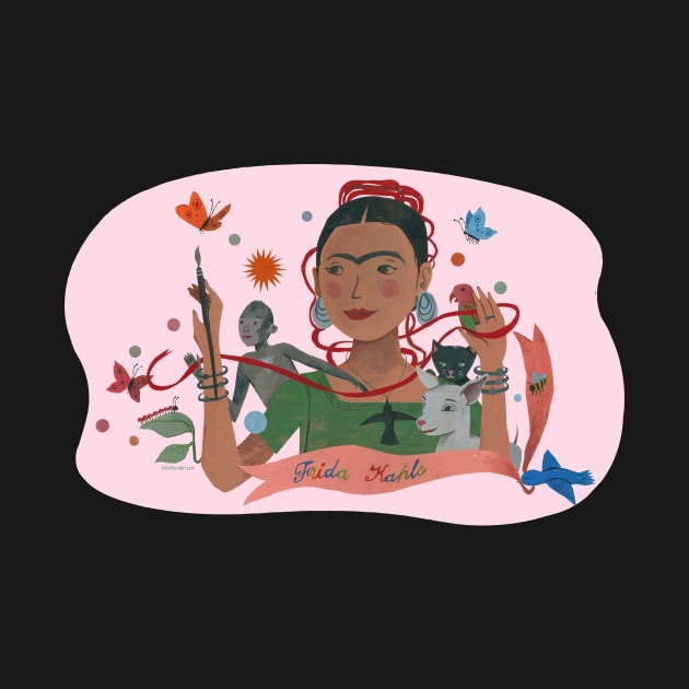 Frida Kahlo & Pets 4 by John Parra Art