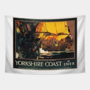 Vintage British Travel Poster: The Yorkshire Coast, Paul Jones' Sea Battle Tapestry