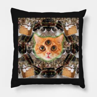 third eye ascended feline master Pillow