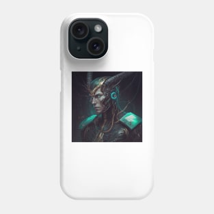 Cybernetic Cyborg Inspired Loki, Midjourney AI Phone Case