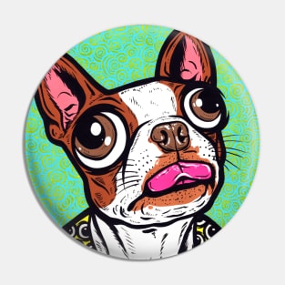 Brown Boston Terrier Pin