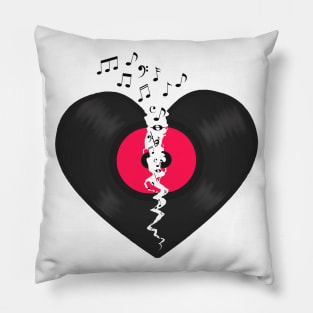 Broken Heart LP Vinyl Record Flying Notes Pillow