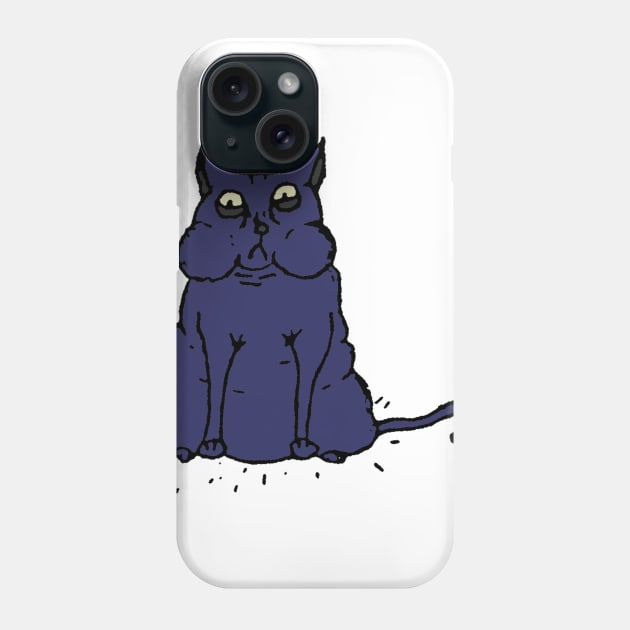 Fat Cat Blue Phone Case by LK_TK_DESIGNS