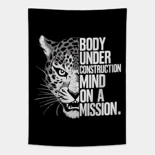 Body Under Construction Mind on a mission Tapestry