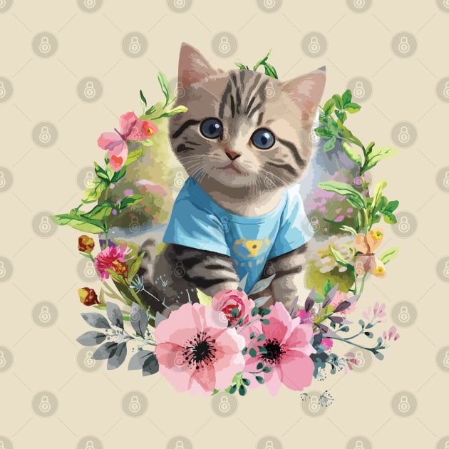 Nature, Cute Little Kitty With Beautiful Nature by AqlShop