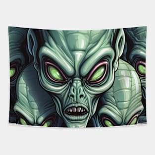 Scary Aliens Design Tapestry