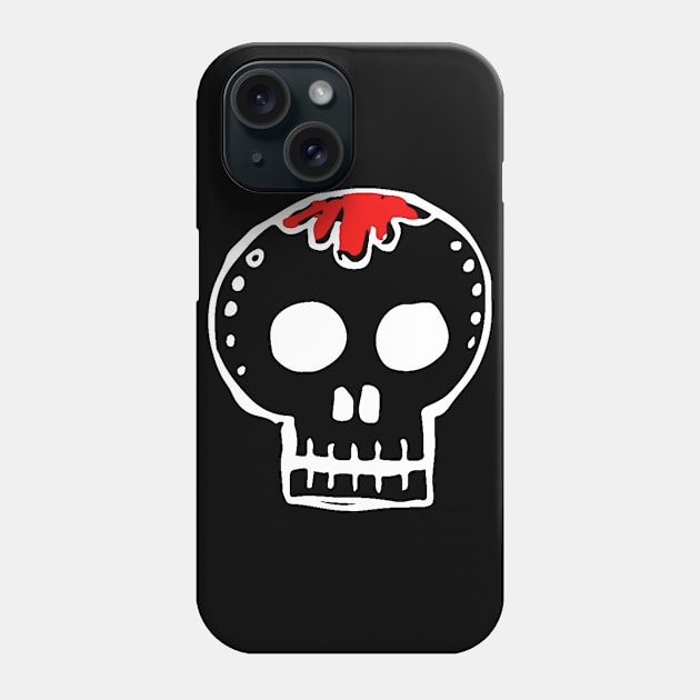 Sugar Skull Doodle White Phone Case by Mijumi Doodles