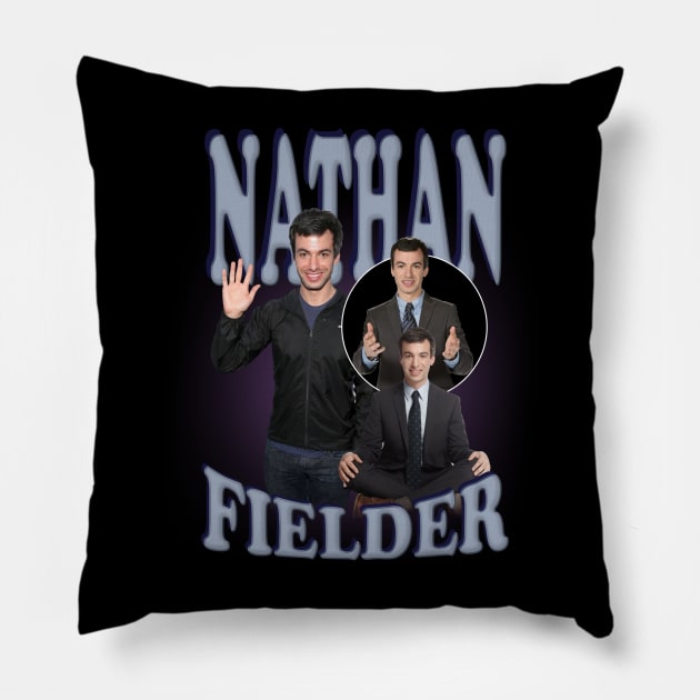 Nathan Fielder Vintage 90s Pillow by The Prediksi 