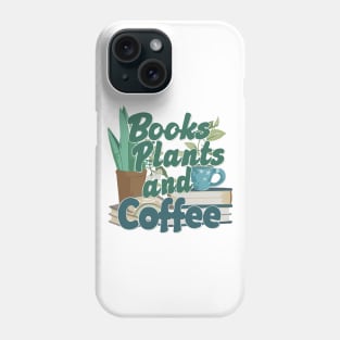 Books Plants And Coffee, Retro Phone Case