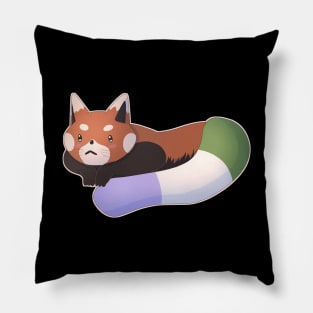 Genderqueer Pride Red Panda Pillow