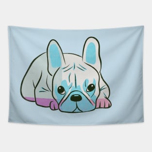 Frenchie Lying down illustration Tapestry