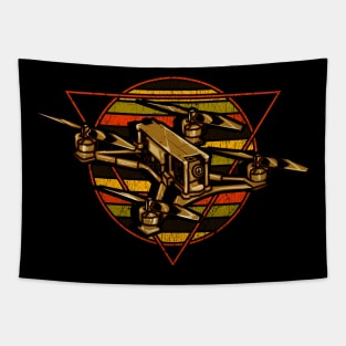 Retro Drone Pilot Quadcopter Flying Vintage Pilot Tapestry