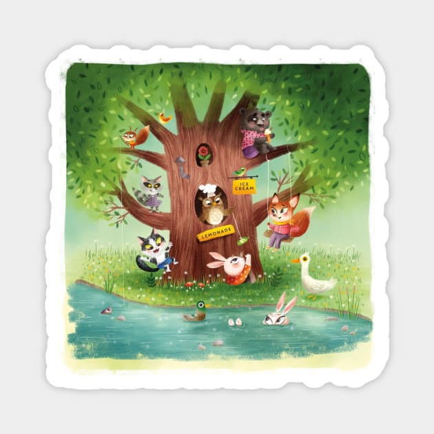 Forest fun Magnet by Geeksarecool