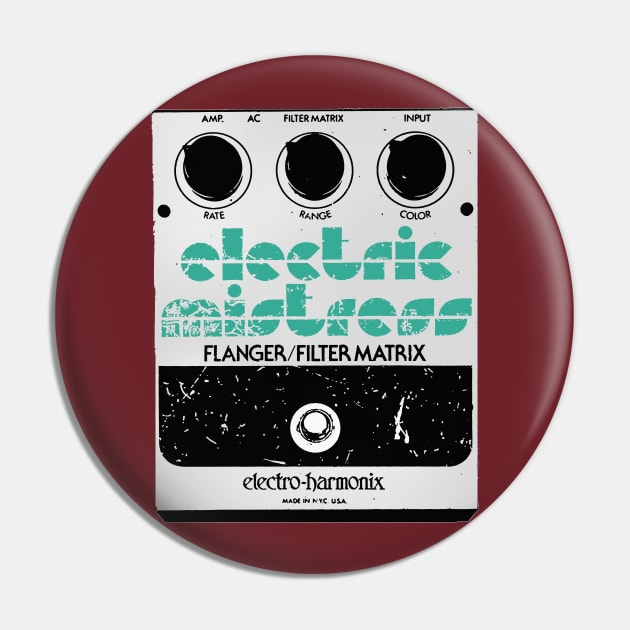 Electric Mistress Guitar FX Fan Art Design Pin by DankFutura