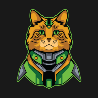 Cat Cyborg Illustration T-Shirt