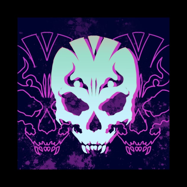 Purple Neon Skull by jeusev