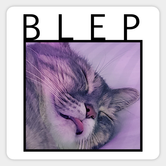 Blep Sleeping Cat With Tongue Hanging Out Blep Sticker