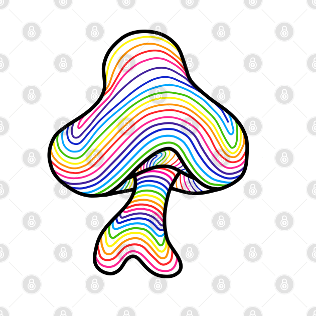 The Perfect Mushroom: Exotic Trippy Wavy Rainbow Contour Lines. by Ciara Shortall Art