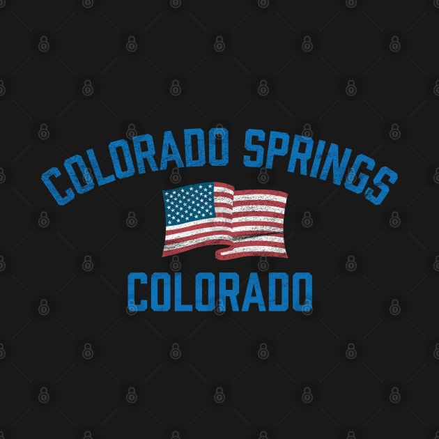 Colorado Springs Colorado Vintage USA Flag by TGKelly