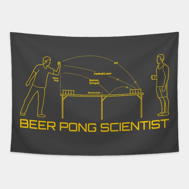 Beer Pong Scientist, Funny Drinking Games Tapestry by CreativeUnrest